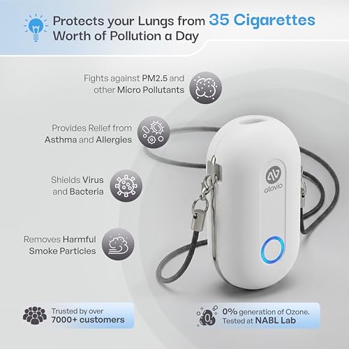 Image of Atovio Clean Air Kit | Corporate Gifts for Employees, Clients & Teams | Premium Wellness Gift Box with Wearable Air Purifier, N99 Mask, PM2.5 Filters & Nasal Strips - Cloude White