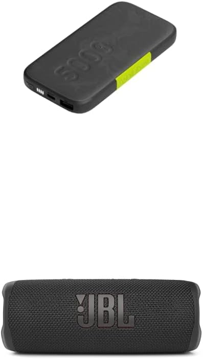 JBL Flip 6 – Portable Bluetooth Speaker, Powerful Sound and deep bass, IPX7 Waterproof, 12 Hours of Playtime and InfinityLab InstantGo 5000mAh Wireless Power Bank (Black)