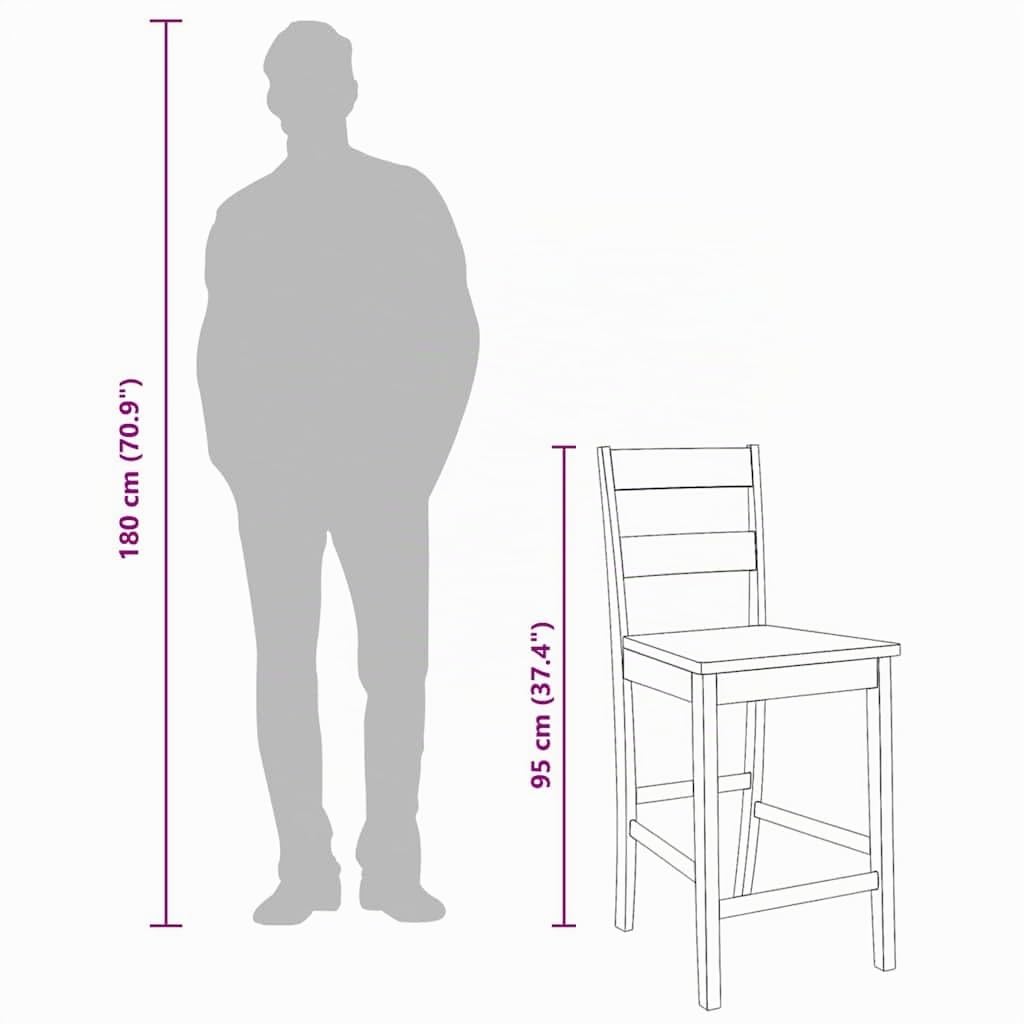 vidaXL Tabourets de Bar 2 pcs Naturel Bois Massif d'hévéa