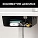 HumanCentric Under Desk Storage Shelf, Drawer Organizer for Office, Workstations, Tables, Sit Stand Desks, Gaming Setups, Mountable Storage Tray, Cable Management, Screw or Stick On with VHB Tape