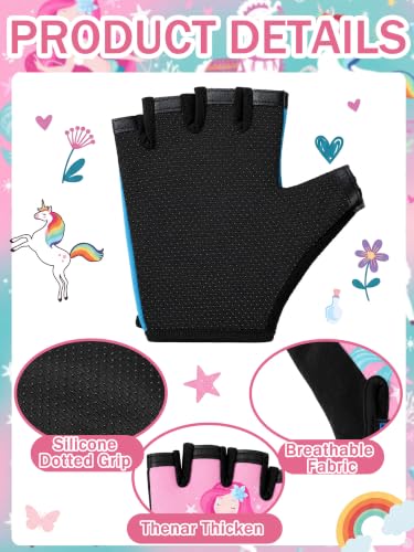 Image of Boao 3 Pairs Kids Half Finger Bike Gloves