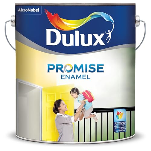 Image of Dulux Promise Enamel | Enamel Paint for Wall, Metal & Wooden Surfaces | Quick Drying, Rust Protection & Long Lasting Coverage, 4 Litres, Black