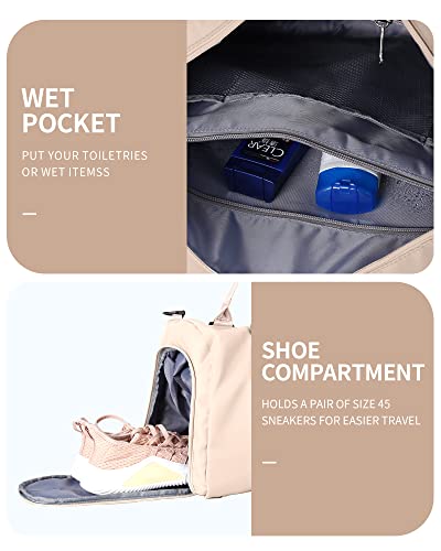 Gym Bag Womens Mens With Shoes Compartment And Wet Pocket,Travel Duffel Bag For Women For Plane,Sport Gym Tote Bags Swimming Yoga,Waterproof Weekend Overnight Bag Carry On Bag Hospital Holdalls #TOP4