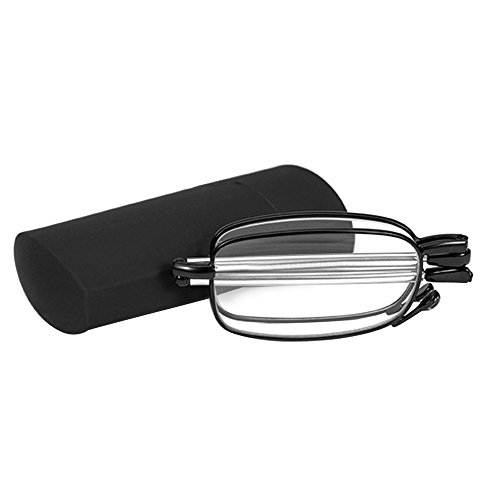 Gosear Plegable Gafas de Lectura Montura de Acero Inoxidable con Funda Protectora +1.5