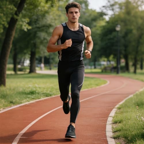 Image of Mens Running Shoes Slip On Walking Sneakers Tennis Gym Shoes Casual Road Fashion Breathable Lightweight Workout Sport Black Size US 8