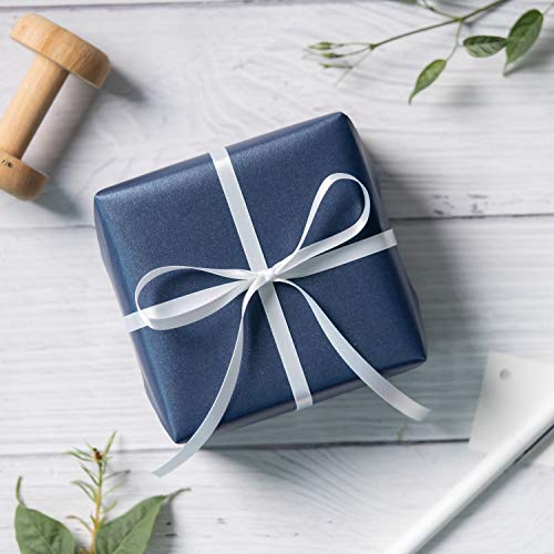 image for RUSPEPA Navy Matte Wrapping Paper - 81.5 Sq Ft - Solid Color Pearly - 