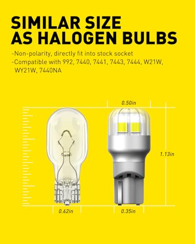Image of AUXITO 921 LED Bulb Reverse Light, 400% Bright 912 T15 6000K White Canbus Error Free W16W 906 904 Backup Replacement Parking Light Assemblies For Car /Trunk, Pack of 2