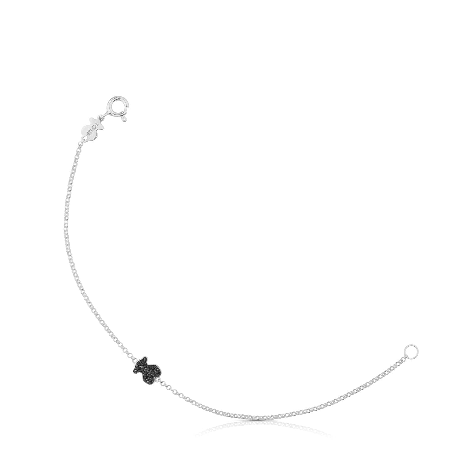 TOUS Pulsera de Plata de Primera Ley para Mujer con Motivo de Osos en Espinela, 17,5 cm de Largo, Chic y Elegante, Colección Motif