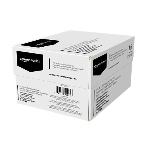 Amazon Basics 30% Recycled Multipurpose Copy & Print Paper, 8.5 x 11 Inches, 20 lb Weight, 92 Bright, White, Certified, 1500 Sheets (3 Reams) - Image 2