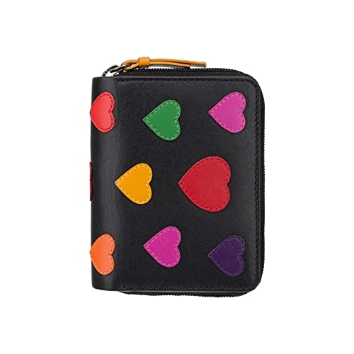 Visconti Twofold Rainbow RB53 - Cartera de piel para mujer, multicolor, corazones, Casual