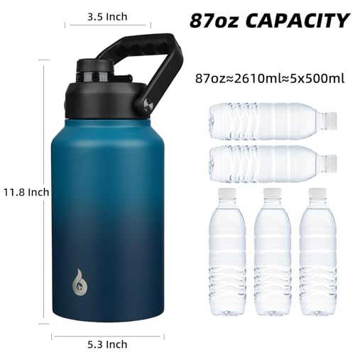 Image of BJPKPK 87oz Insulated Water Bottle, Large Stainless Steel Water Jug