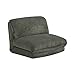 sweeek Poltrona Convertibile Velluto a Coste Grosse Coste 1 Posto, Cosy, Verde Kaki, 209x78x58 cm immagine