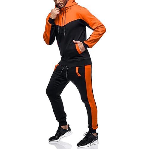 Image of Marine Royal Track Suits for Men Set Full Zip Sweatsuit Outdoor Jogging Men Tracksuits