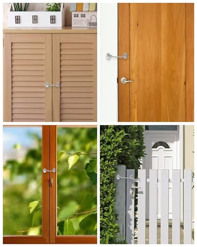 Leryati 3 Zoll Sturmhaken 2 Stück, Sturmhaken Edelstahl Kabinenhaken Haken mit öse, Torhakenschloss Mit Schrauben Haken und Augensperre Riegel Tür Sturmhaken