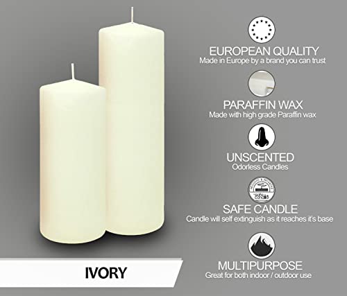 Hyoola Ivory Unscented European Pillar Candles #TOP11