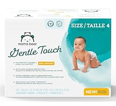 鶹 Brand - Mama Bear Gentle Touch Diapers, Size 4, 148 Count (4 packs of 37)