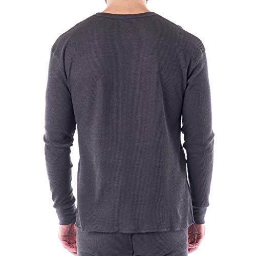 Alpine Swiss Mens Thermal Long Sleeve Top Underwear Crew Neck Shirt Waffle Knit Henley Base Layer3
