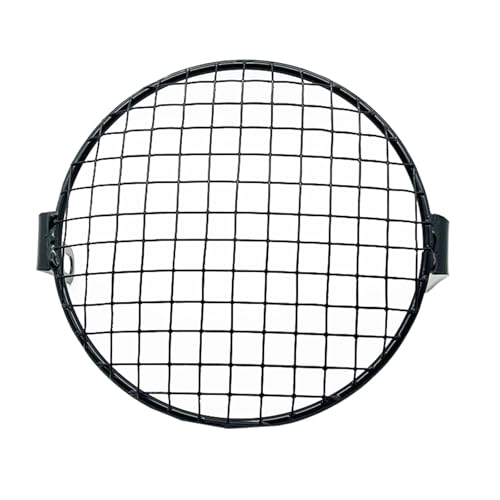 Grille de protection phare moto 6.3" en maille d'acier noire pour un style chopper épuré