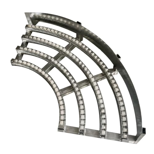 YJEUZCD Light-Duty Warehouses Gravitys Conveyor, 90 ° Corner Unpowered Slides, Portable Transportation ABS Plastic Roller Slides, Factories Freight Pulley(Bend-15.7in)