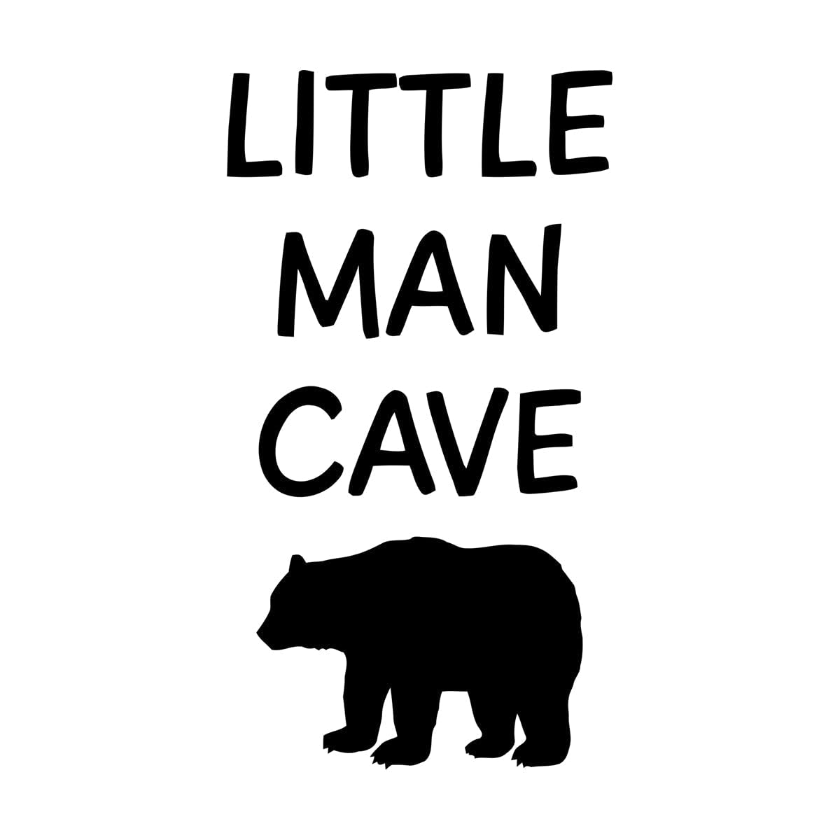 Little Man Cave Sign Wall Decal Bear Quote Vinyl Sticker Art Nursery Decor for Little Boys Bedroom Decoration Posters Large - 42x76cm