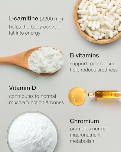 L-Carnitine Capsules 2200mg - L-Carnitine Complex with Vitamins D & B - Reduces Tiredness & Fatigue - Energy & Metabolism Support - 120 Vegan Tablets - High Strength L Carnitine Tartrate Supplement - Image 5