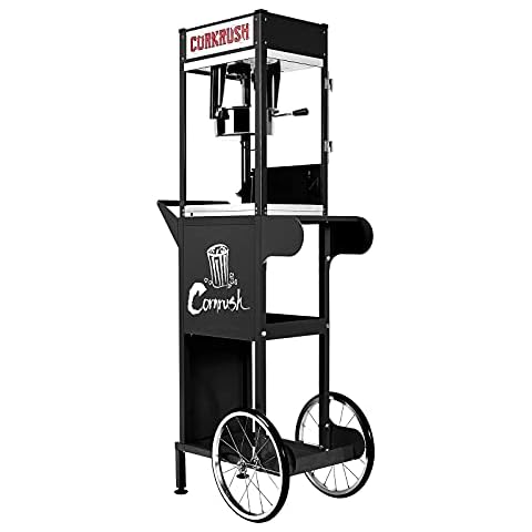 Cornrush Popcorn Machine 8 OZ Vintage Professional Popcorn Maker Theater Style Movable Popcorn Cart with Nonstick Kettle and Serving Scoop for Home Use, Party, Movie Nights and Birthday Gift Cover