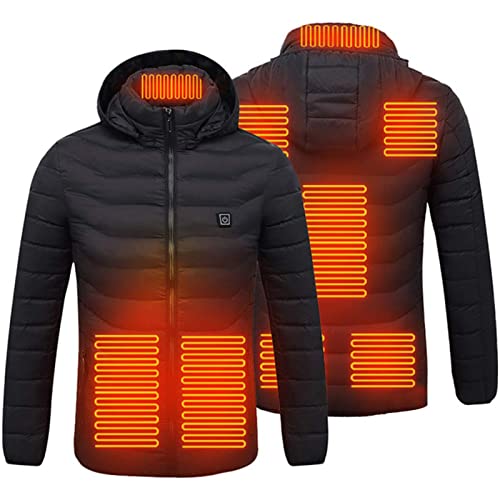SUYUDD Beheizte Jacken, Damen Herren Elektrische Heizjacke Wasserdicht Winddicht Kapuzenjacke Heizung Beheizbare Winterjacke Jacke Wintermäntel Für Outdoorarbeiten Und Tägliches Tragen Cover