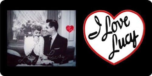 212 Main LPO134 6 x 12 in. I Love Lucy with Ricky on Black License Plate