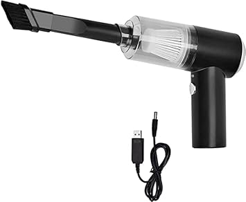 Careflection || Vacuum Cleaner 120W High-Power Handheld Wireless 2 in 1 Vacuum Cleaner Dust Collection/Lighting Car Pet Hair Vacuum with Powerful Cyclonic Dual-use Portable USB Rechargeable (Black)