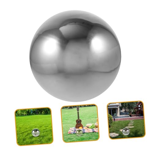 SUPVOX Miroir Légère Réfléchissante Creuse et Décoration Boule Polisphère Argé en Acier Inoxydable Design Moderne Argenté Unique Extérieure et Photographie – vue 5