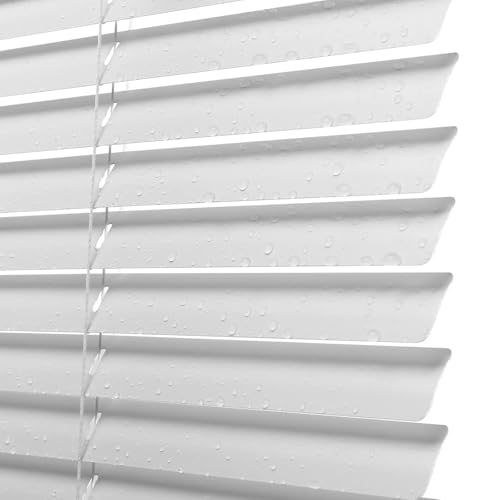 Aluminium-Jalousien, 60 cm, 80 cm, 105 cm, 115 cm, 120 cm, 125 cm Breite, Metallrollos für Fenster, horizontale Verdunkelung, Fensterschutz, Weiß, 40 x 100 cm