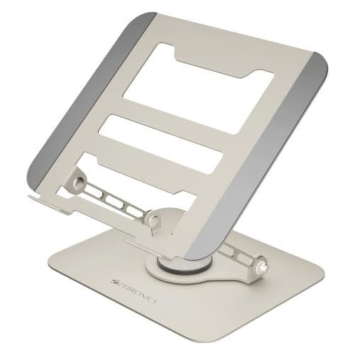Image of ZEBRONICS NS3000 Pro 2 Laptop Stand, 360 Rotation, Up to 17-Inch Laptops & Tablets, Metal Body, Multi-Angle Adjustable, Foldable Ergonomic Design, Anti-Slip Pads, Anti-Rust Finish, 5kg Capacity