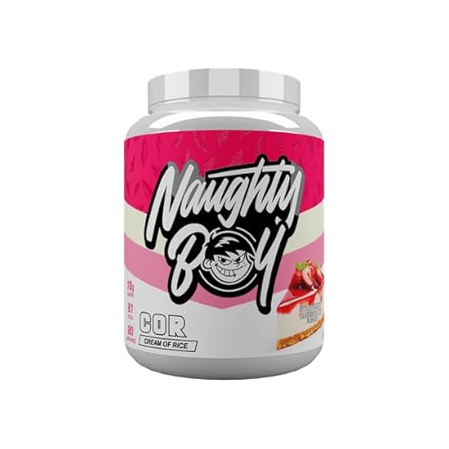 Naughty Boy Cream of Rice 80 Servings - Cream of Rice Supplement, Clean Carbs For Optimal Performance, Incredible Taste & Easy To Digest, Low Sugar, Low Fat, Vegan Friendly, 2kg - Strawberry