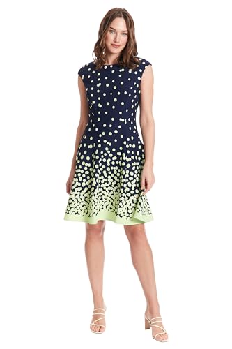 Image of London Times Womens Dresses Cap Sleeve Fit and Flare - Elegant Summer Cocktail Graduation Garden Party Wedding Guest Dress