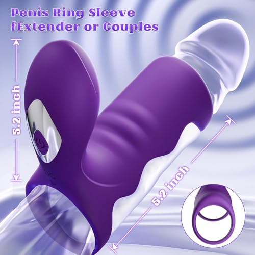 Image of Vibrating Cock Ring Sex Toys for Men - MOOLIGIRL Penis Ring Vibrator with 10 Vibrations, Adult Male Sex Toy for Longer Harder Stronger, Double Penis Vibrators, Couples Mens Male Adult Sex Toys & Games