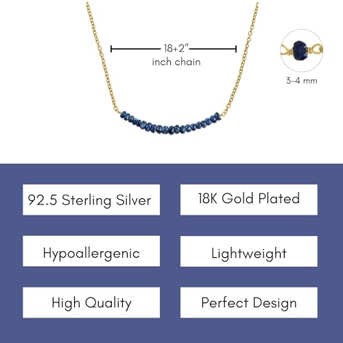 Abshel Genuine Blue Sapphire Necklace For Women thumb #4