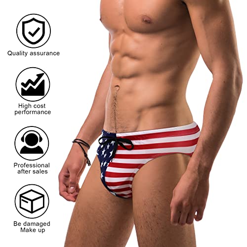 Yahenda Men's American Flag Patriotic Swimwear USA Bikini Swimsuits Beach Hat Sunglasses for 4th of July Independence Day4