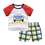 【Sommer Baby Outfit】Kleinkinder Baby Mädchen Sommer Bakleidungsset. Kurzarm T-shirt Top, Denim Shorts, Mode und Schnitt für Ihr kleines Baby. Kurze Ärmel, Rundhalsausschnitt, Baby-Lieblings-Cartoon-Kleidung Set. Hergestellt aus natürlicher und atmungsaktiver hochwertiger Polyester und Baumwolle. Besser für empfindliche und empfindliche Babyhaut. Ihr kleiner Schatz wird sich in dieser Faser wohlfühlen.