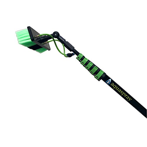 Aquaspray 30 Foot Telescopic Waterfed Pole Kit - Lightweight Window Cleaning Equipment - 30' (9 metres) Extendable Solar and Window Cleaning Pole