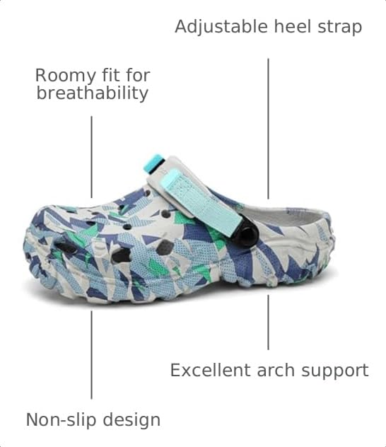 Image of CERYTHRINA Mens Womens Garden Clogs Summer Sandals Lightweight Non Slip Walking Sport Shoes Unisex Adults Clog for Pool Beach Yard Kitchen Shower