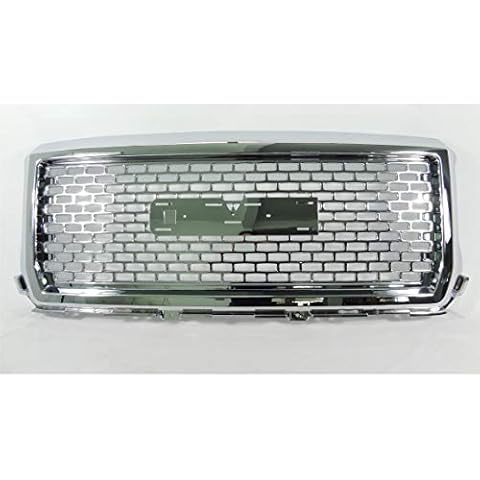 VIOJI 1pc Compatible with 2014-2015 GMC Sierra 1500 Front Hood Grill Bumper Mesh Style ABS Plastic Grille Cover