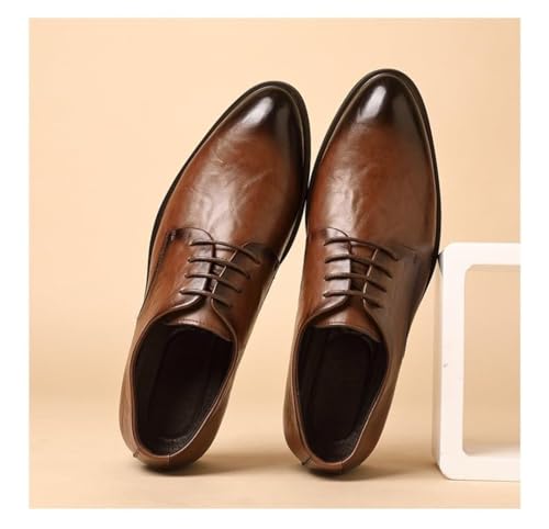 Oxford Dress Shoes for Men Lace Up Pointed Toe PU Leather Solid Color Shoes Block Heel Non Slip Anti-Slip Wedding Office Work Low Top Dress Shoes4