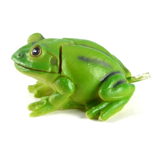 Image of Saim Aquarium Small Frog Air Bubbler Decorations Resin Animal Funny Frog Sculptures Aerating Action Frog Ornament, Oxygen Bubble Resin Crafts for Aquarium Fish Tank Decor, Green