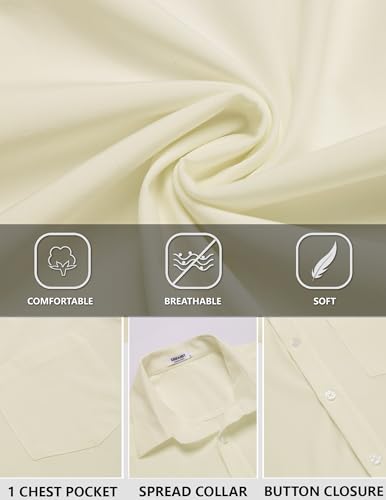 Image of COOFANDY Men's Linen Long Sleeve Shirts Casual Button Down Untucked Shirt Vacation Wedding Shirts with Pocket