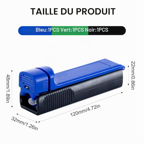 Lot De 3 Tubeuse Cigarette,Machine A Tuber,Machine A Tuber Les Cigarettes,Tubeuse Gizeh, Pour Tubes De 8 Mm - Vert, Bleu Et Noir – vue 2