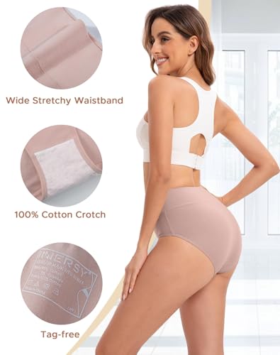 INNERSY Women's Underwear Cotton Soft Underwear High Waisted Breathable Briefs 5 Pack3