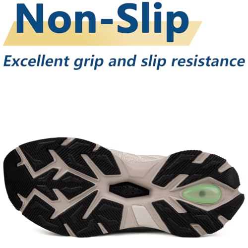 Men's Max Cushioned Quick Laces Hiking Walking Shoes with Arch Support Plantar Fasciitis Pain Relief Breathable Outdoor Trailing Running Sneakers Non Slip Trekking Camping Shoes3