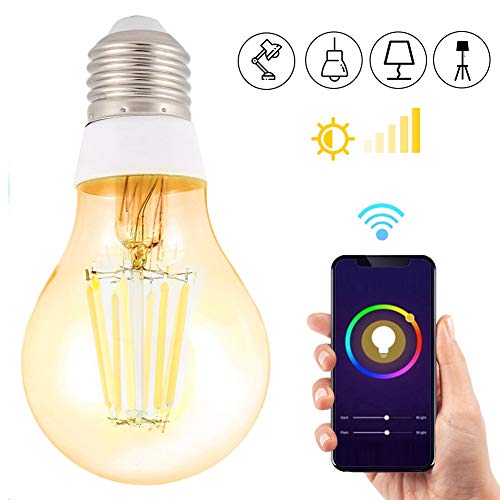 Preisvergleich Produktbild Intelligente LED-Leuchten, WiFi-Glühbirnen mit gleichwertiger Dimmlampe und RGBW-Farbwechselbirne, Steuerung über Telefone / Sprachsteuerung Kompatibel mit Echo, Alexa und Google Home Intelligent Ligh