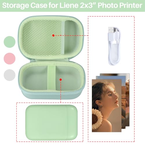 Image of Lebakort Storage Case Compatible with Liene 2x3 inch Photo Printer Mini Instant Portable Color Mono Photo Printer (Pink Case)