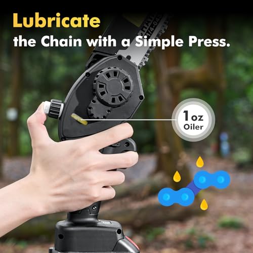 Seesii DL07 Electric Chainsaw Cordless, Upgraded Brushless Chainsaw With Auto Oiler, 2Pcs 2000Mah Batteries, Battery Powered Saws Handheld Chain Saw thumb #4